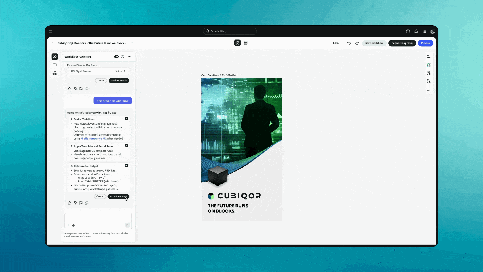 Infinite canvas for asset sets